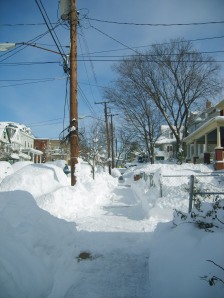 2+ Feet of Snow piled along sidewalks